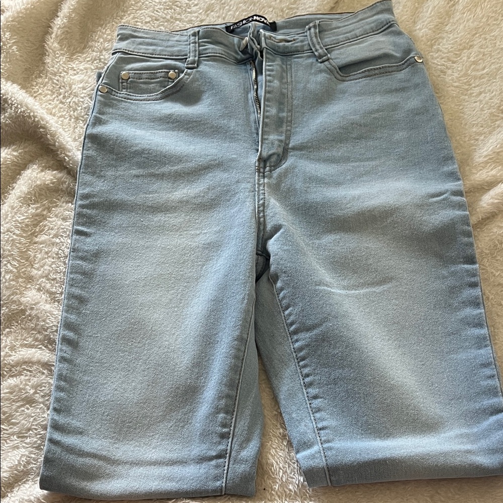 Fashion Nova Sky Blue High Waisted Jeans - Picture 2 of 2